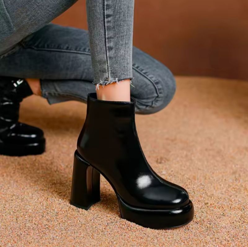Norys Damskie Buty Typu Platform Dress Boots - Czarny