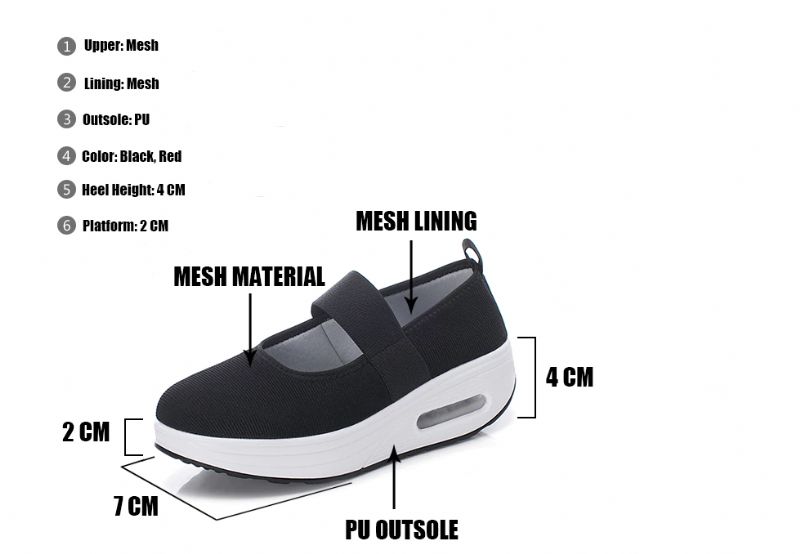 Nova Damskie Buty Platformowe - Czerwony