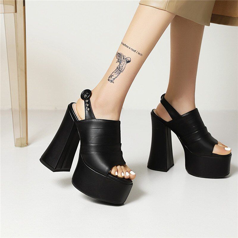 Olena Damskie Buty Na Platformie - Czarny