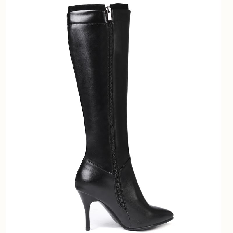 Oliver Damskie Buty Na Obcasie Do Kolana - Czarny