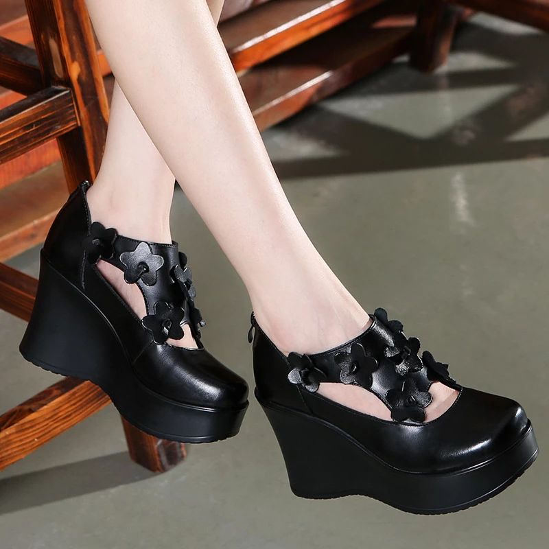 Oriana Damskie Buty Na Platformie - Czarny
