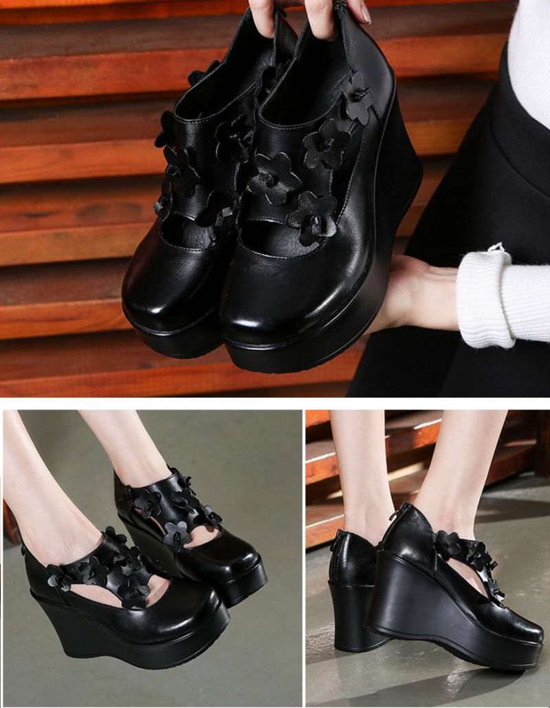 Oriana Damskie Buty Na Platformie - Czarny