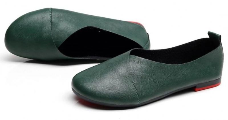 Oriol Damskie Płaskie Buty - Zielony