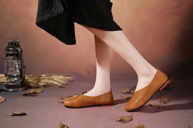 Oriol Damskie Płaskie Buty - Zielony