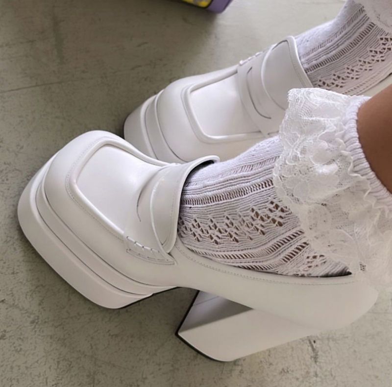 Pandora Damskie Buty Na Platformie Obcasy - Czarny