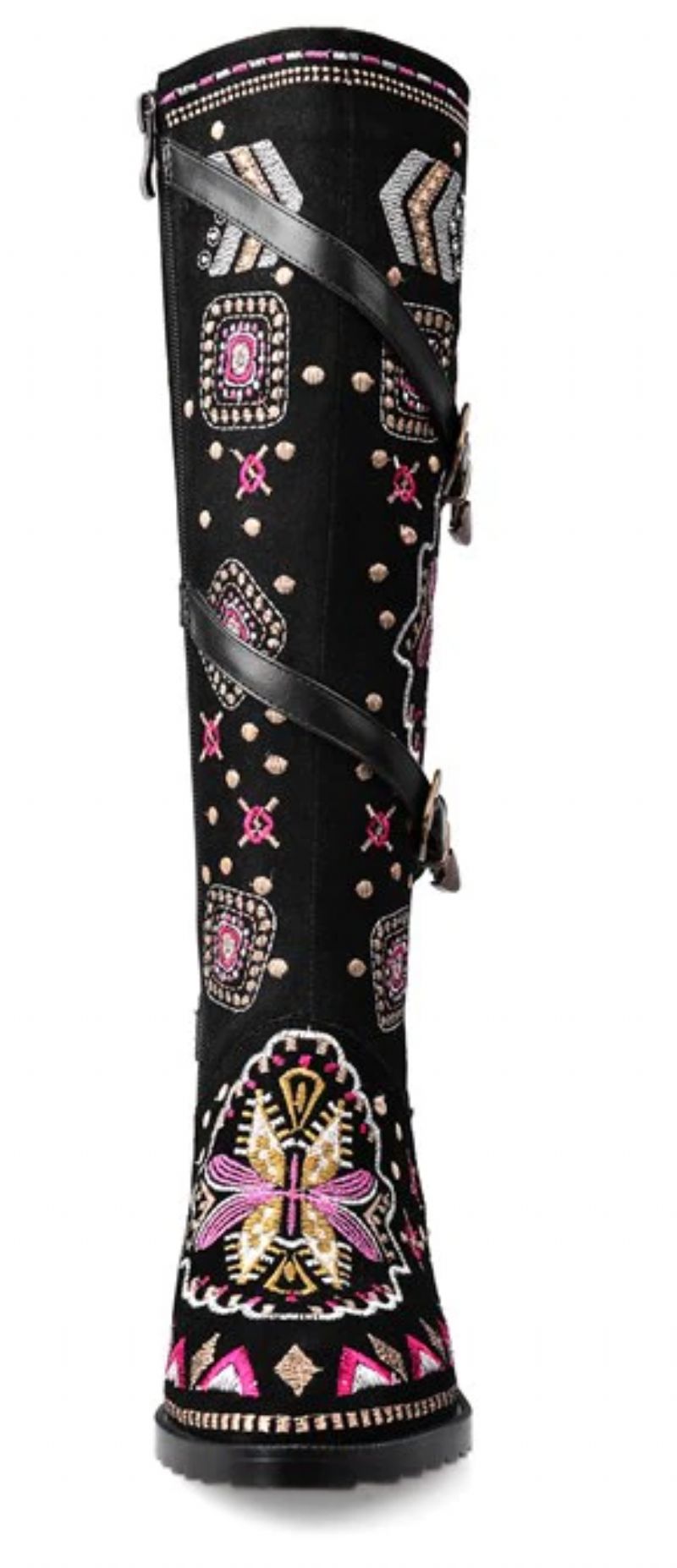 Panema Damskie Buty Zimowe W Stylu Western - Czarny Bez Futra