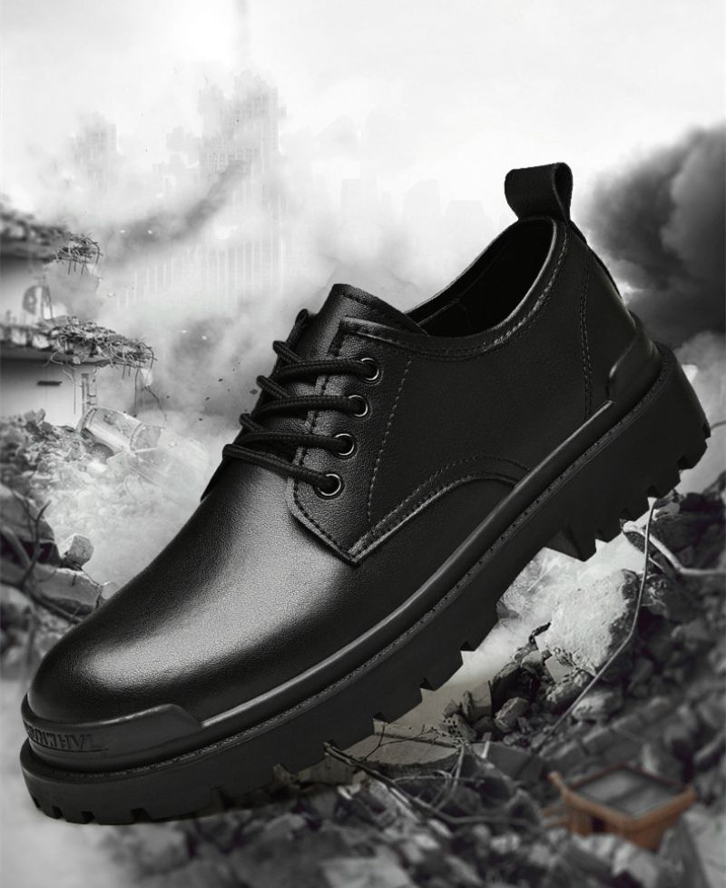 Pelaez Męskie Buty Casualowe Oxford - Czarny