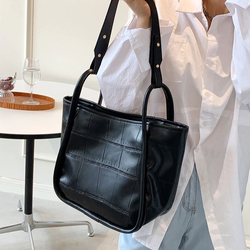Peniche Damska Skórzana Torebka Crossbody - Czarny