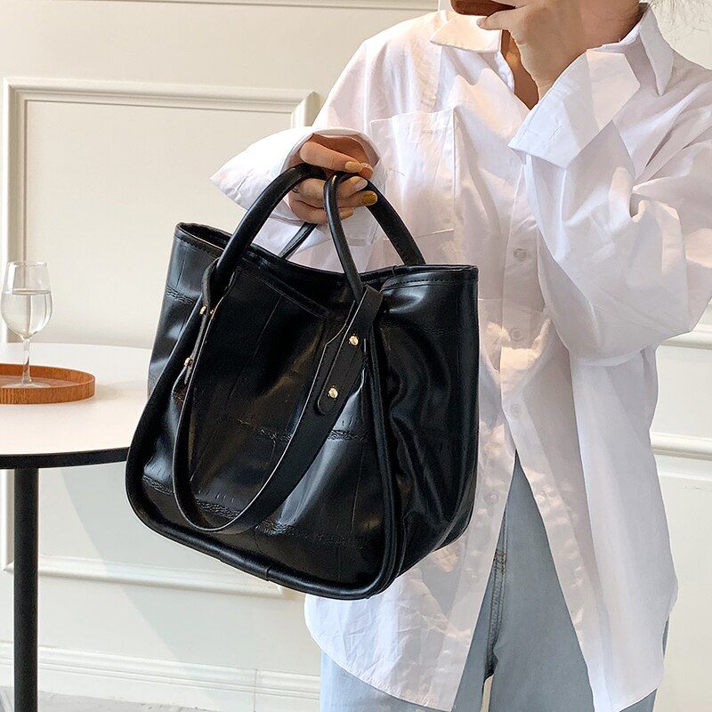 Peniche Damska Skórzana Torebka Crossbody - Czarny