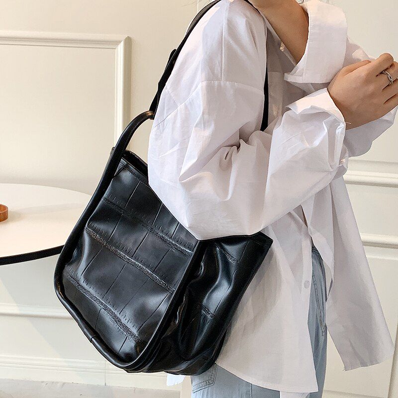 Peniche Damska Skórzana Torebka Crossbody - Czarny