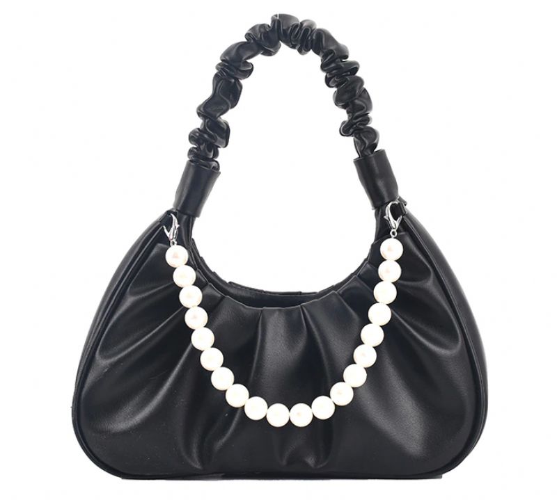 Perla Damska Mała Luksusowa Torebka Typu Crossbody - Czarny