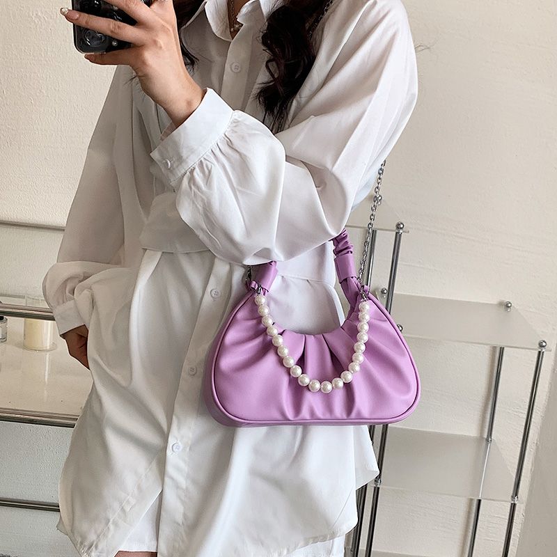 Perla Damska Mała Luksusowa Torebka Typu Crossbody - Czarny