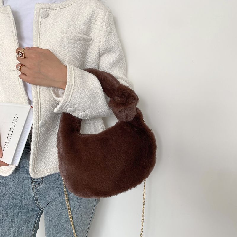 Perlita Damska Torebka Crossbody Na Ramię Ze Sztucznej Skóry - Brązowy
