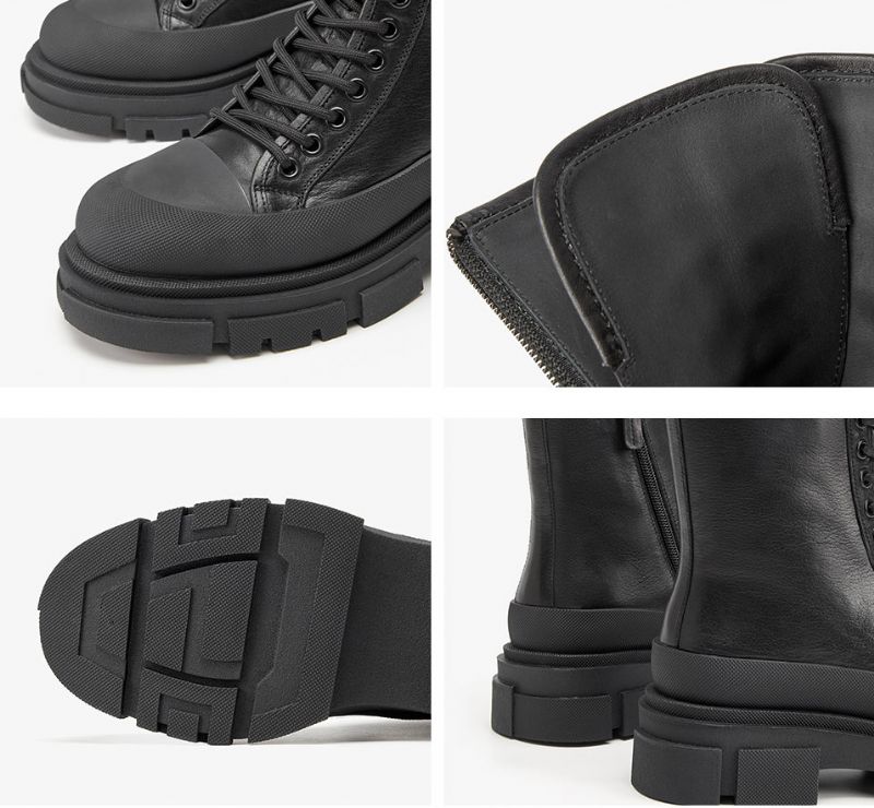 Perny Damskie Buty Na Platformie - Czarny