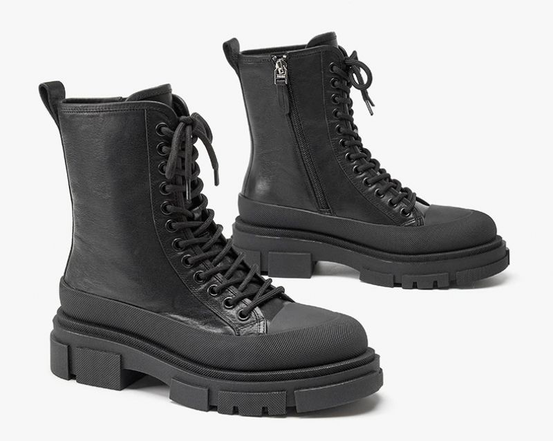 Perny Damskie Buty Na Platformie - Czarny