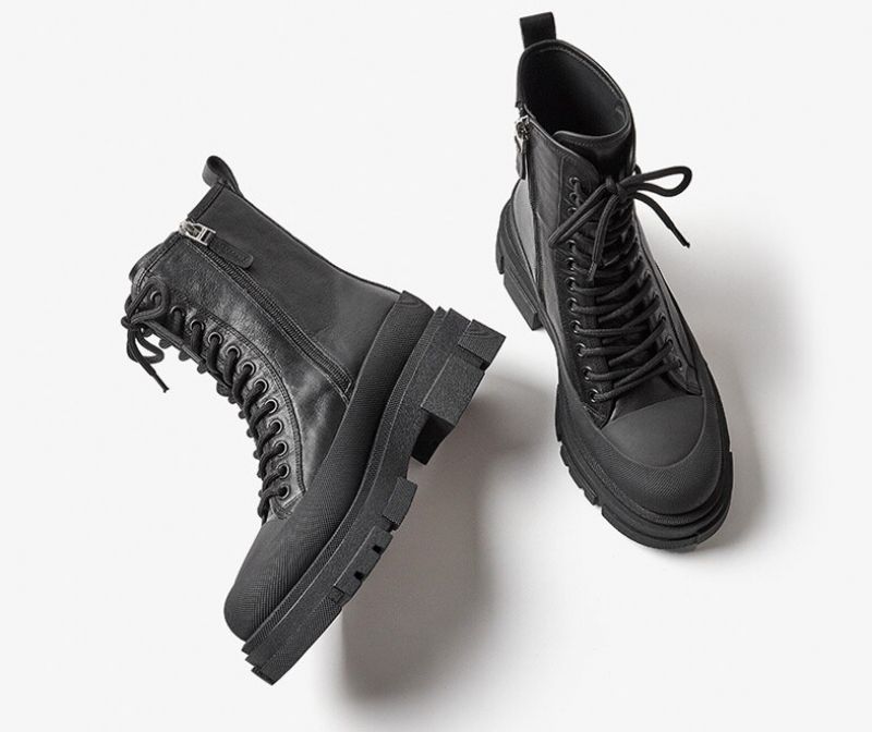 Perny Damskie Buty Na Platformie - Czarny