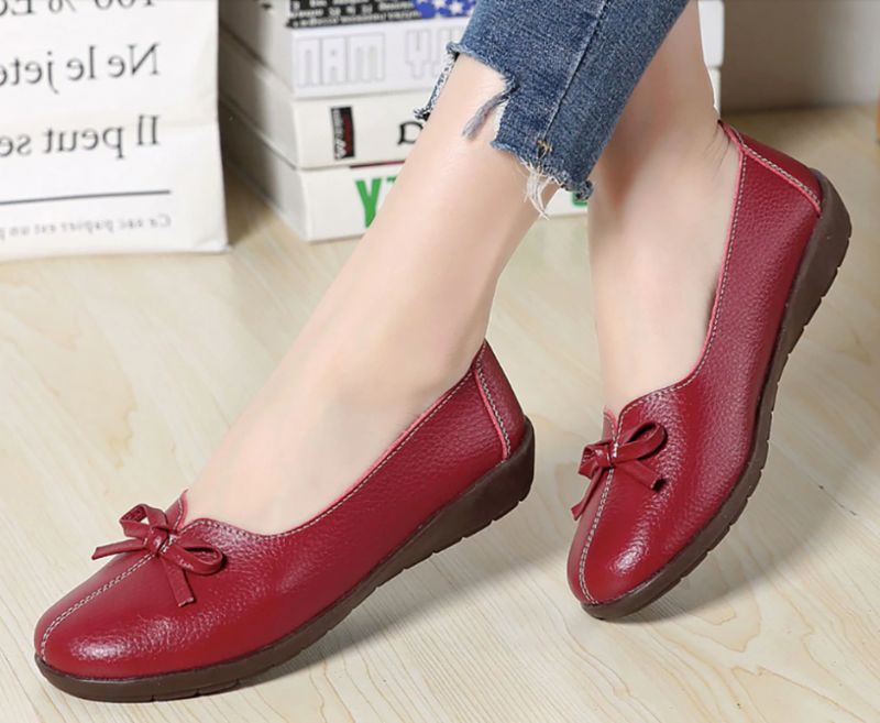 Petunia Damskie Buty Mokasyny - Wino czerwony