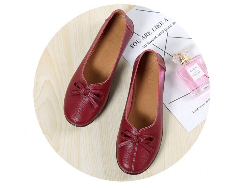 Petunia Damskie Buty Mokasyny - Wino czerwony