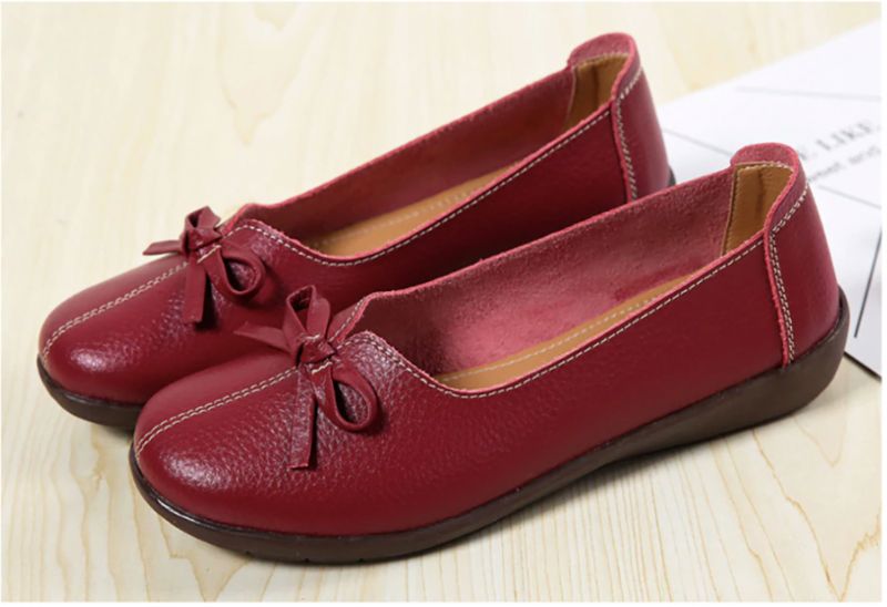 Petunia Damskie Buty Mokasyny - Wino czerwony