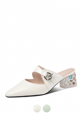 Piani Damskie Eleganckie Skórzane Pantofle