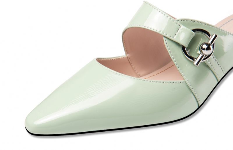 Piani Damskie Eleganckie Skórzane Pantofle - Beżowy