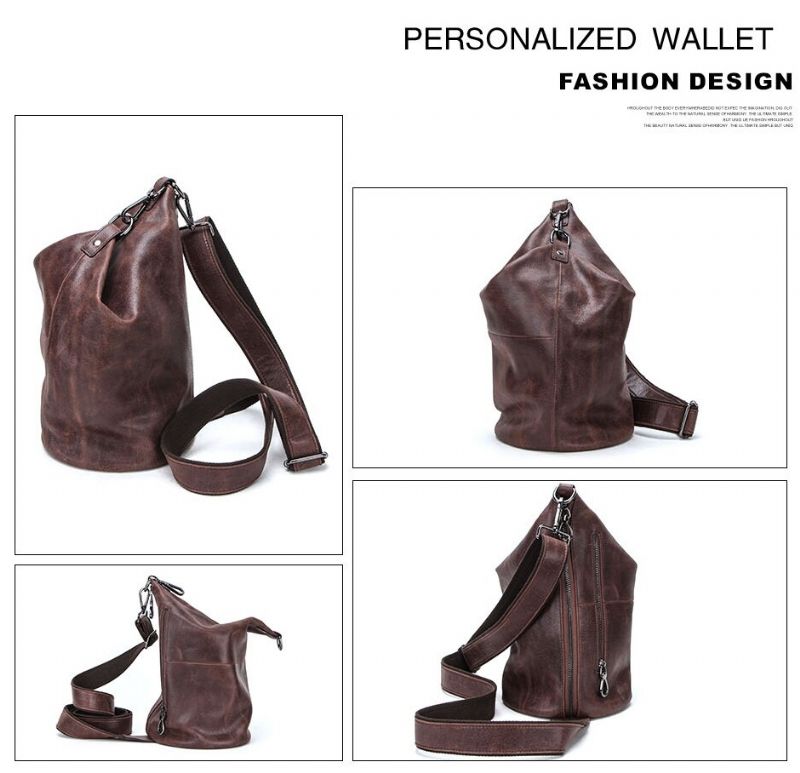 Pinto Męska Skórzana Torba Typu Crossbody Torebka - Kawa