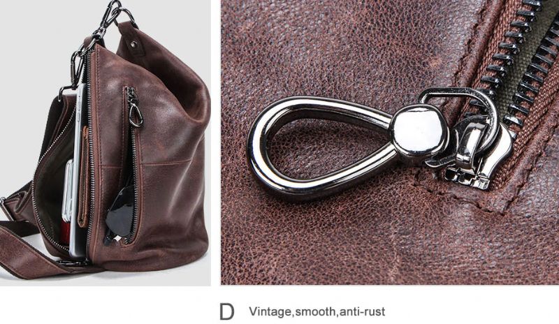 Pinto Męska Skórzana Torba Typu Crossbody Torebka - Kawa