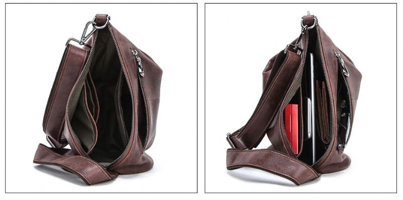 Pinto Męska Skórzana Torba Typu Crossbody Torebka - Kawa