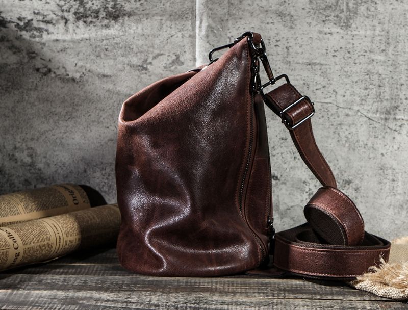 Pinto Męska Skórzana Torba Typu Crossbody Torebka - Kawa