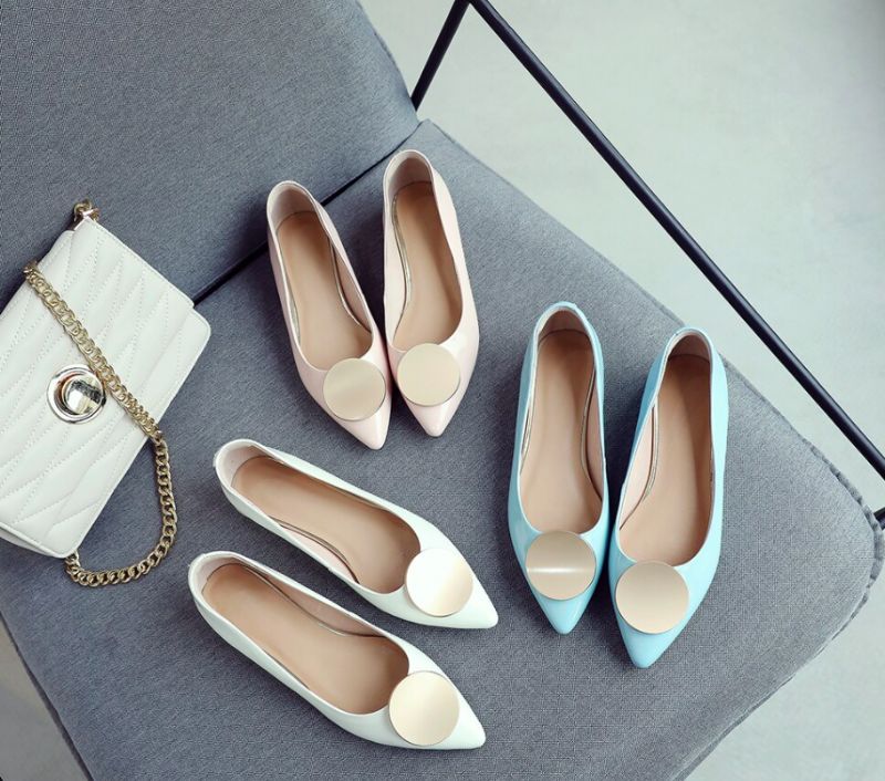 Płaskie Buty Damskie Dinora - Jasnoniebieski