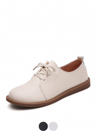 Płaskie Buty Damskie Lizzy Leather Lace Up Oxfords