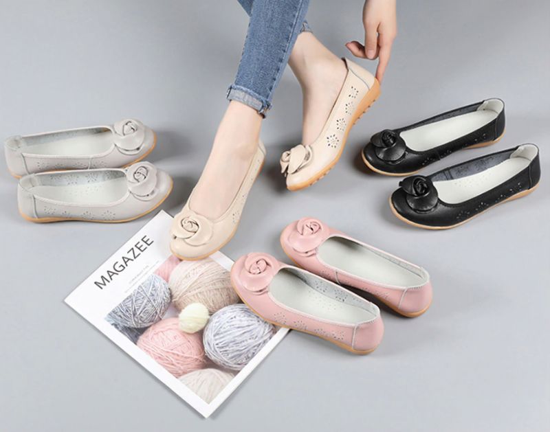 Płaskie Buty Damskie Marian - Beżowy