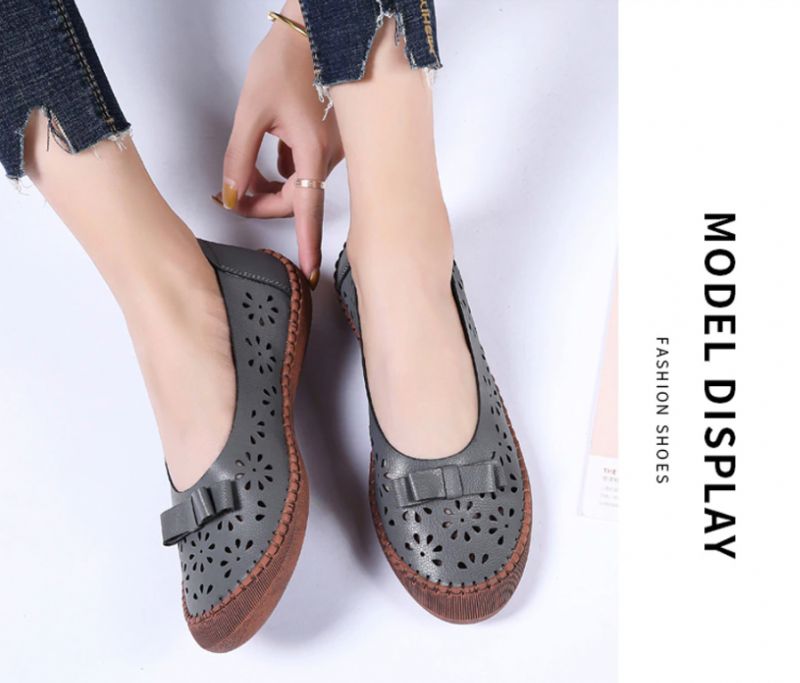 Płaskie Buty Damskie Merida - Czerwony węzeł motylkowy