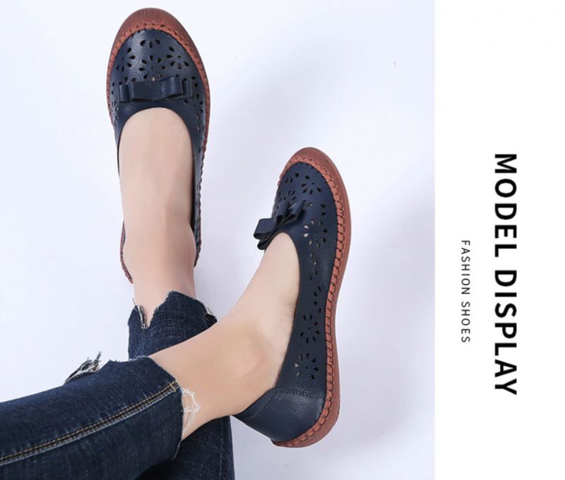 Płaskie Buty Damskie Merida - Czerwony węzeł motylkowy