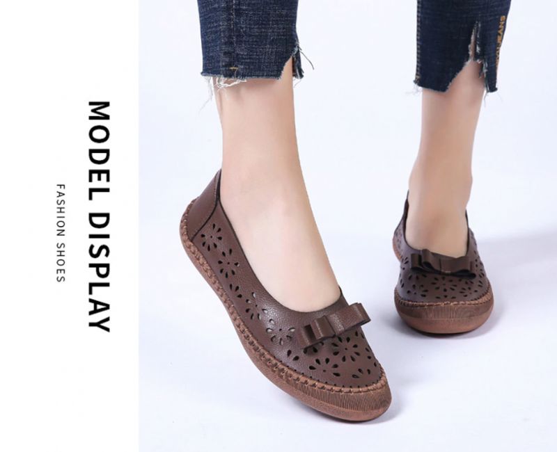 Płaskie Buty Damskie Merida - Czerwony węzeł motylkowy