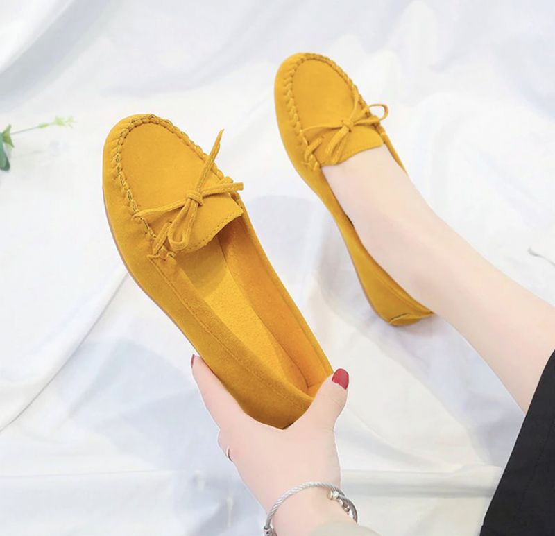 Płaskie Buty Damskie Mileidy - Żółty