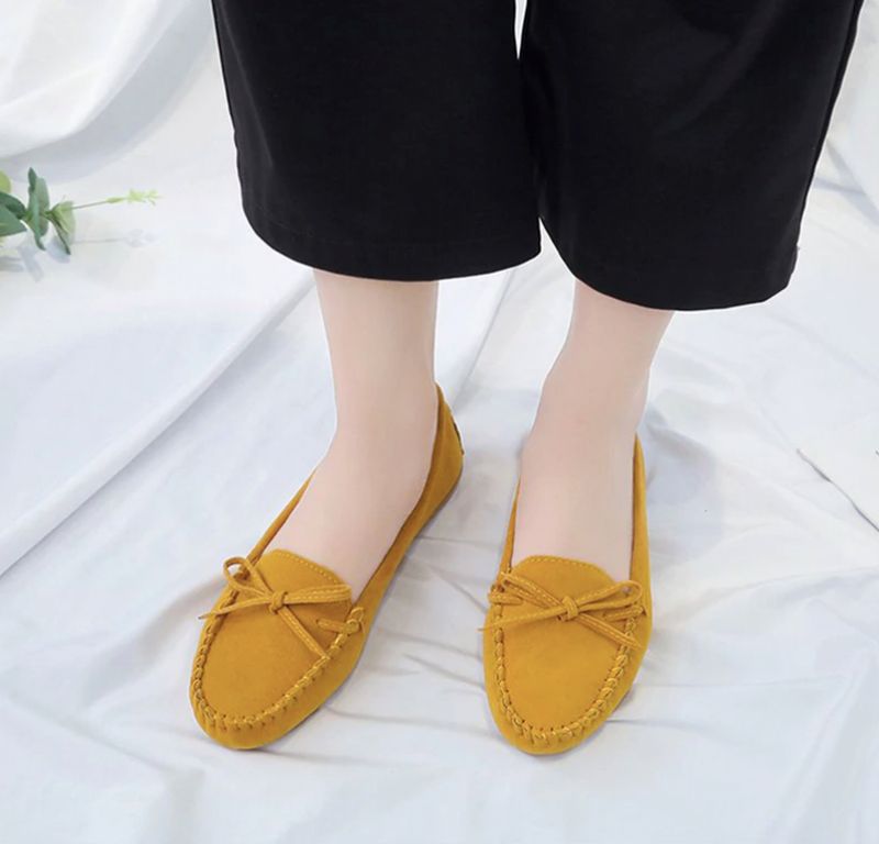 Płaskie Buty Damskie Mileidy - Żółty