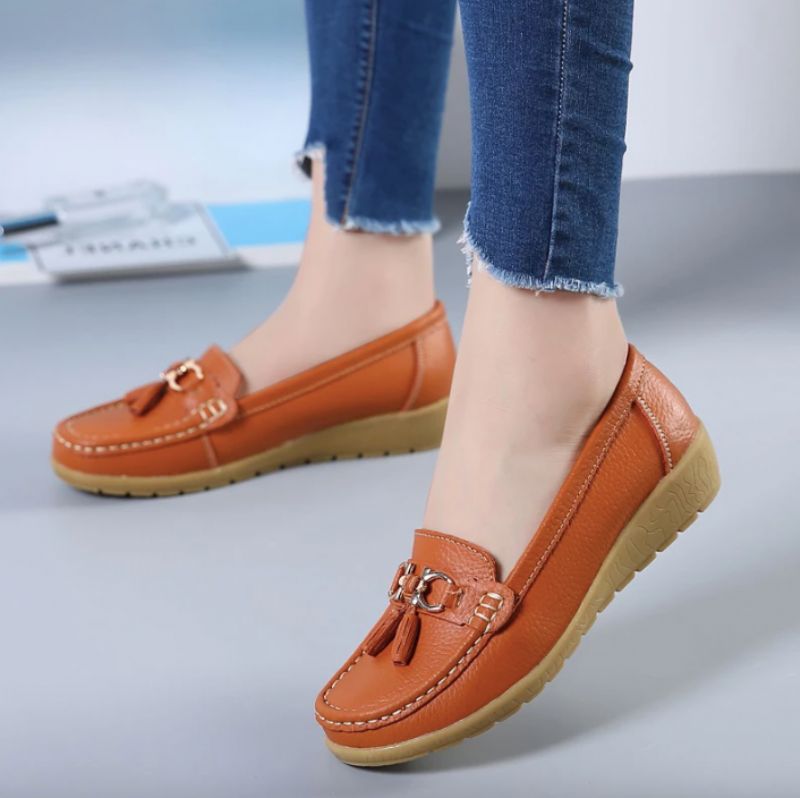 Płaskie Buty Damskie Pola - Pomarańczowy