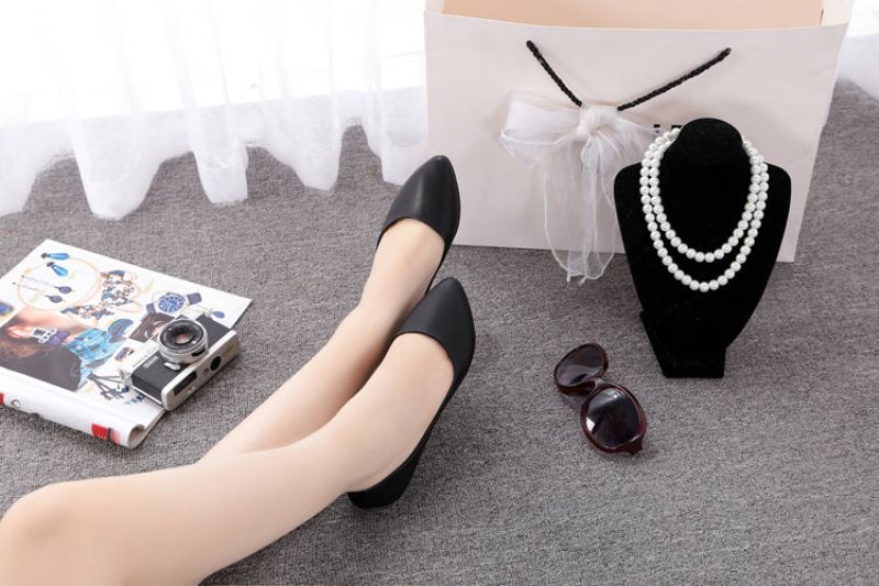 Płaskie Buty Do Chodzenia Moana - Baleriny - Proste Podeszwy Damskie - Czarny
