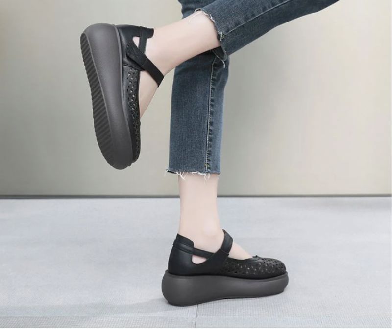 Platformowe Buty Damskie Lauren Sandały - Morelowy