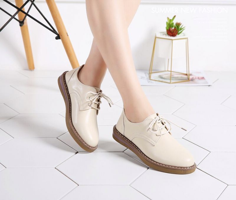 Półbuty Damskie Camile Oxford Loafer - Beżowy
