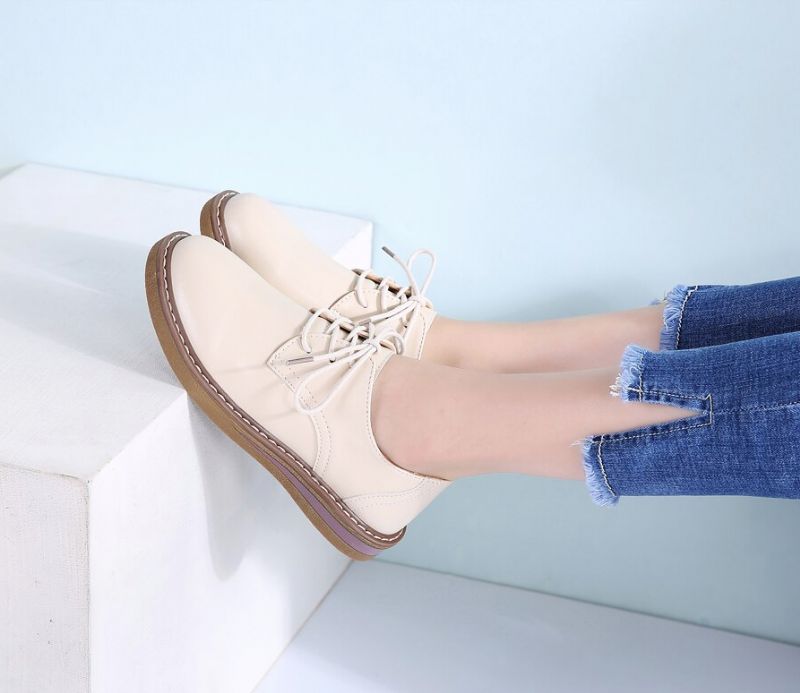 Półbuty Damskie Camile Oxford Loafer - Beżowy