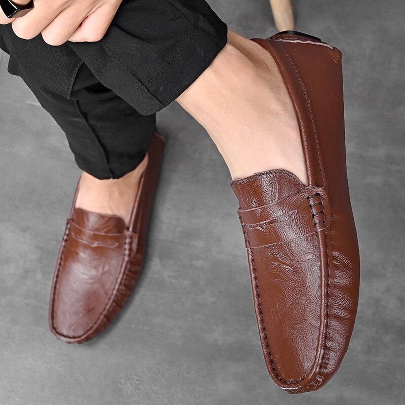Prete Men's Loafer Dress Shoes - Czarny