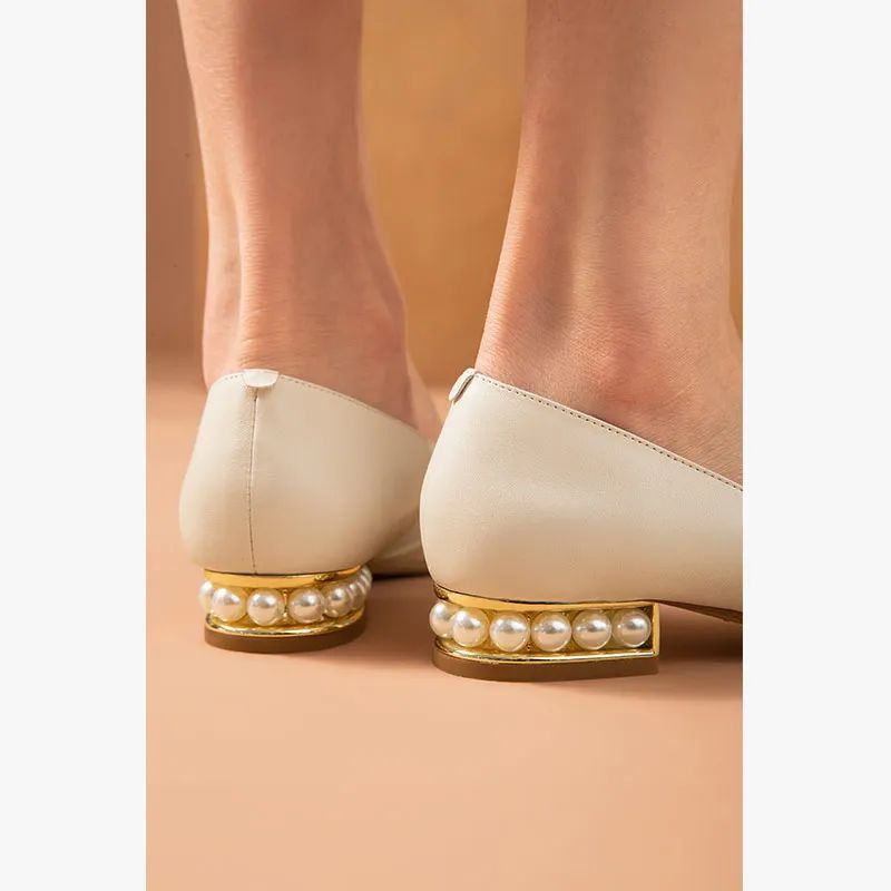Prusia Damskie Płaskie Buty - Beżowy