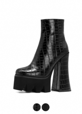 Radd Damskie Czarne Buty Do Kostki Na Platformie