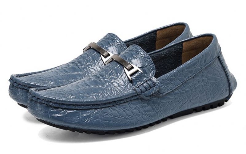 Ramiro Męskie Mokasyny Casualowe Buty - Niebieski