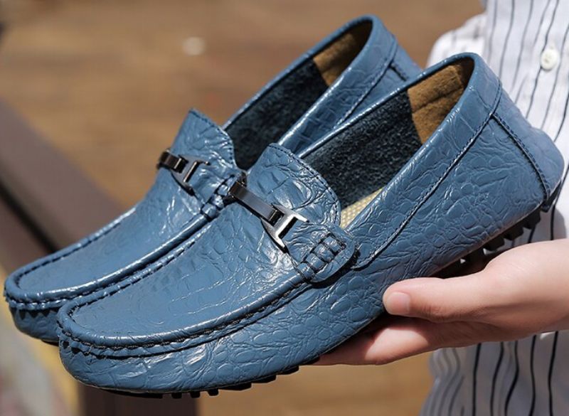 Ramiro Męskie Mokasyny Casualowe Buty - Niebieski