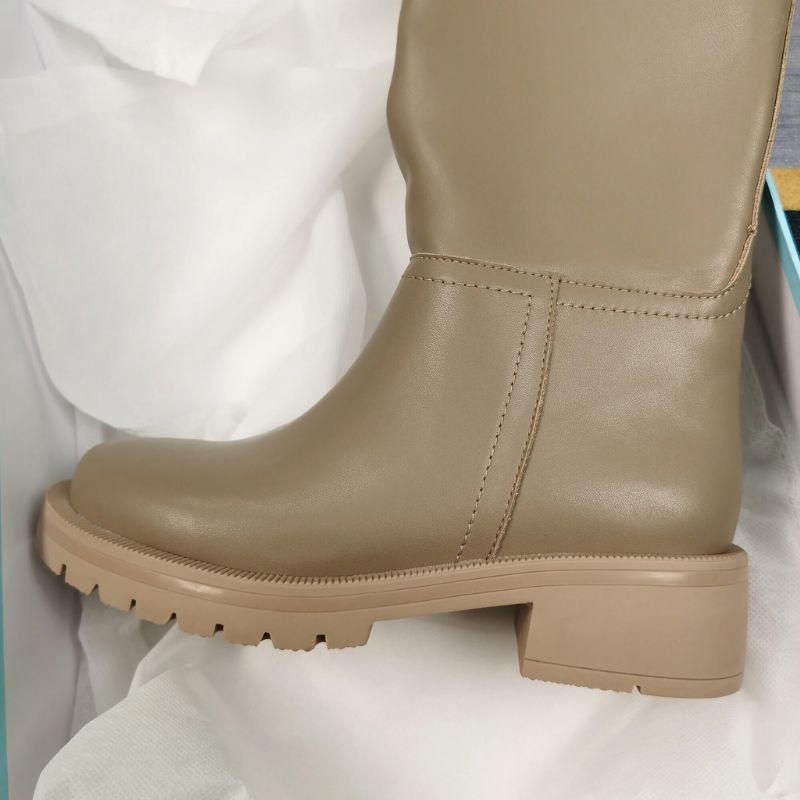 Randy Damskie Buty Za Kolano - Morelowy Bez Futra