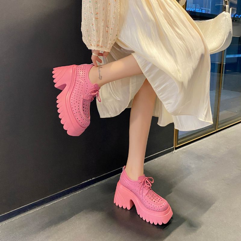 Ranya Damskie Oddychające Buty Na Platformie - Żółty