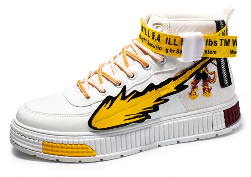 Rhinestone Męskie Buty Na Deskorolkę - Biały